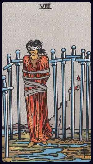 Tarotkarte Acht der Schwerter