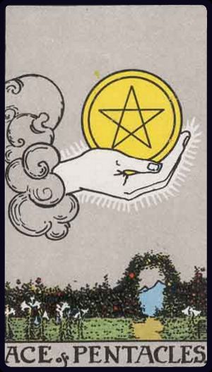 Tarotkarte As der Münzen