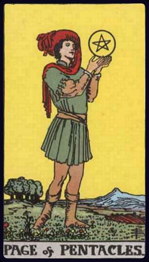 Tarotkarte Bube der Münzen