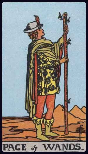 Tarotkarte Bube der Stäbe