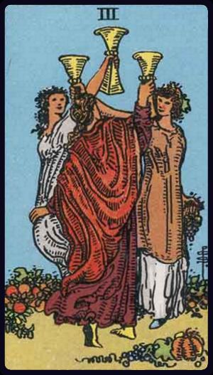 Tarotkarte Drei der Kelche