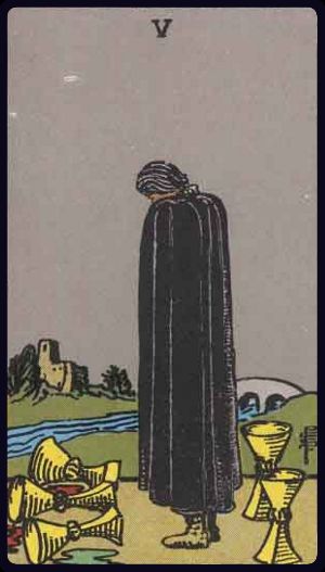 Tarotkarte Fünf der Kelche