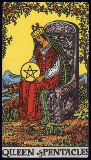 Tarotkarte Königin der Münzen