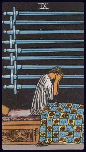 Tarotkarte Neun der Schwerter