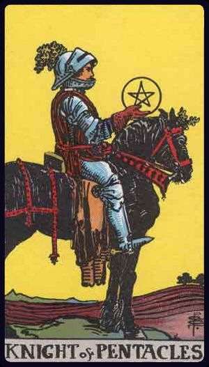 Tarotkarte Ritter der Münzen