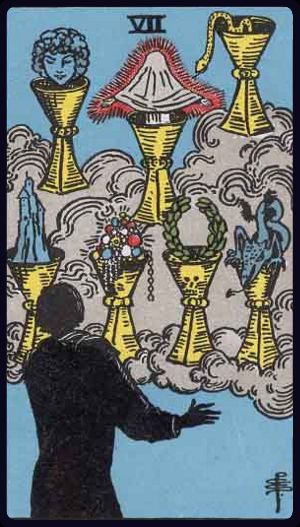 Tarotkarte Sieben der Kelche