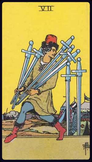 Tarotkarte Sieben der Schwerter