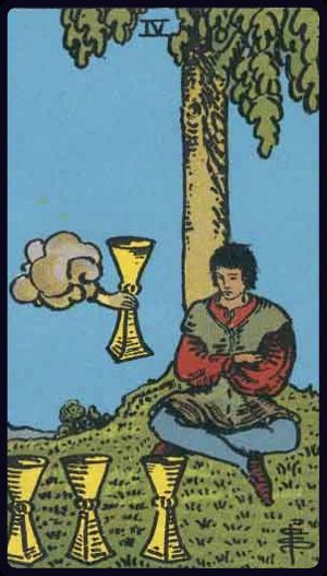 Tarotkarte Vier der Kelche