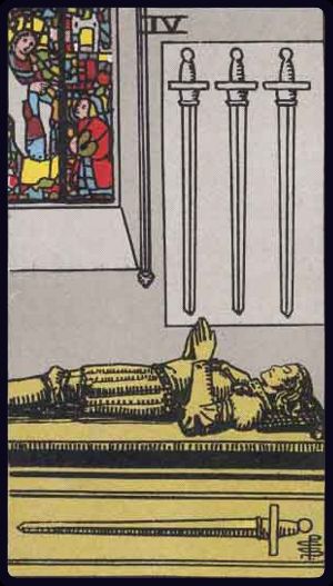 Tarotkarte Vier der Schwerter