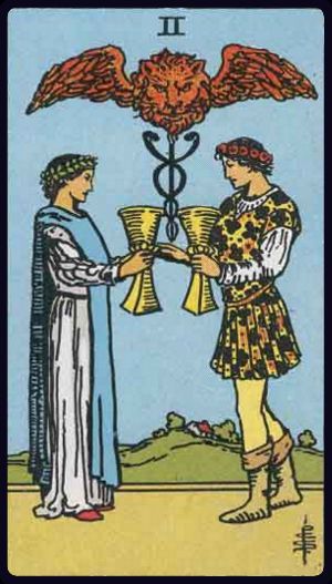 Tarotkarte Zwei der Kelche