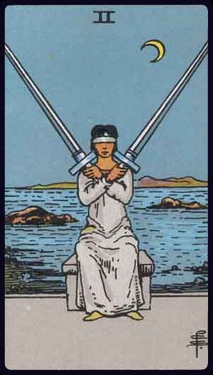 Tarotkarte Zwei der Schwerter